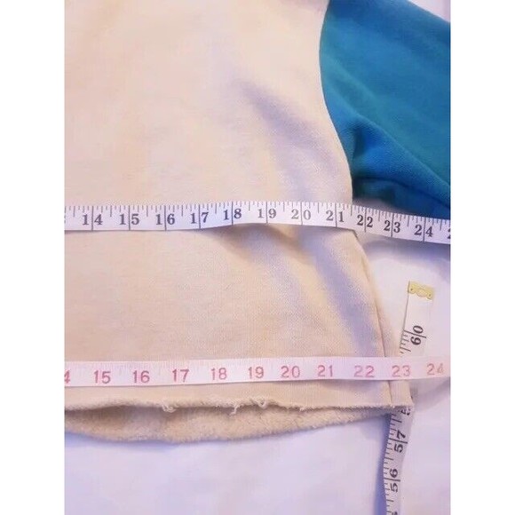 Forever 21 Sweatershirt Womens Size Medium Crop Cut Color Block Long Sleeve - Picture 10 of 13